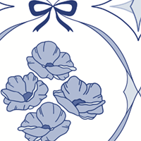 Poppy Ribbons - Blue
                    width=
